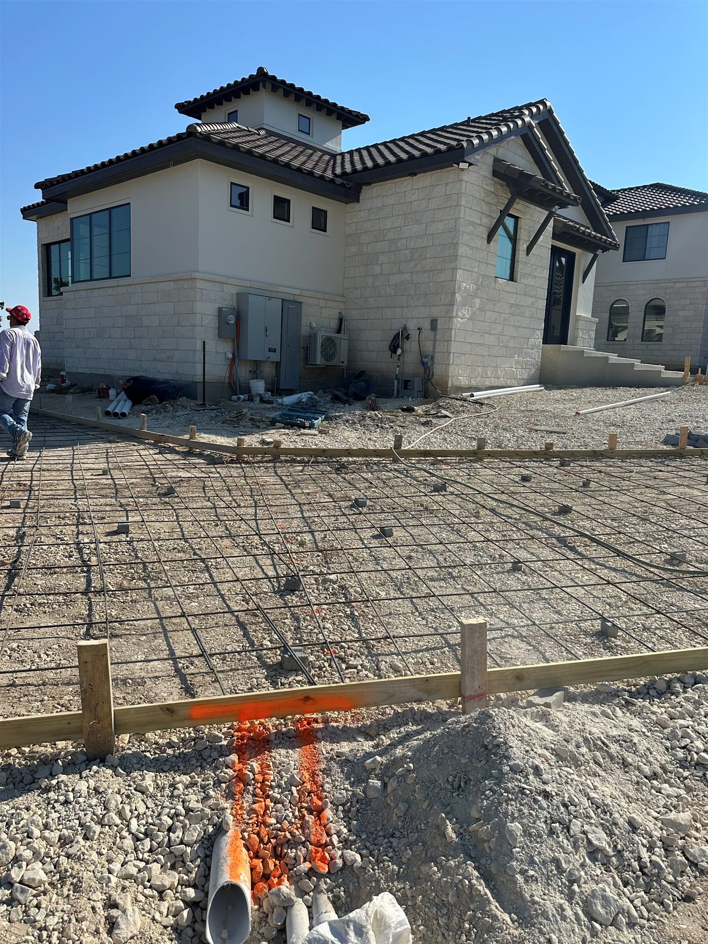Luxury Home Concrete Walkways — Before
